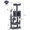 imageYITAHOME 708in Cat Tree Tower for Indoor Cats MultiLevel Cat Furniture with Scratching PostsCat Window Padded Plush PerchCozy BasketLadder for Kittens Pet Play House Light GrayDark Gray