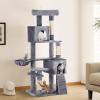 imageYITAHOME 708in Cat Tree Tower for Indoor Cats MultiLevel Cat Furniture with Scratching PostsCat Window Padded Plush PerchCozy BasketLadder for Kittens Pet Play House Light GrayGray