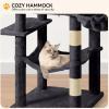 imageYITAHOME 708in Cat Tree Tower for Indoor Cats MultiLevel Cat Furniture with Scratching PostsCat Window Padded Plush PerchCozy BasketLadder for Kittens Pet Play House Light GrayDark Gray