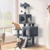 imageYITAHOME 708in Cat Tree Tower for Indoor Cats MultiLevel Cat Furniture with Scratching PostsCat Window Padded Plush PerchCozy BasketLadder for Kittens Pet Play House Light GrayDark Gray