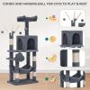 imageYITAHOME 708in Cat Tree Tower for Indoor Cats MultiLevel Cat Furniture with Scratching PostsCat Window Padded Plush PerchCozy BasketLadder for Kittens Pet Play House Light GrayDark Gray