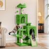 imageYITAHOME 708in Cat Tree Tower for Indoor Cats MultiLevel Cat Furniture with Scratching PostsCat Window Padded Plush PerchCozy BasketLadder for Kittens Pet Play House Light Graygreen