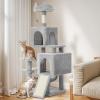 imageYITAHOME 708in Cat Tree Tower for Indoor Cats MultiLevel Cat Furniture with Scratching PostsCat Window Padded Plush PerchCozy BasketLadder for Kittens Pet Play House Light GrayLight Gray