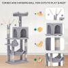 imageYITAHOME 708in Cat Tree Tower for Indoor Cats MultiLevel Cat Furniture with Scratching PostsCat Window Padded Plush PerchCozy BasketLadder for Kittens Pet Play House Light GrayLight Gray