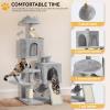 imageYITAHOME 708in Cat Tree Tower for Indoor Cats MultiLevel Cat Furniture with Scratching PostsCat Window Padded Plush PerchCozy BasketLadder for Kittens Pet Play House Light GrayLight Gray
