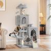 imageYITAHOME 708in Cat Tree Tower for Indoor Cats MultiLevel Cat Furniture with Scratching PostsCat Window Padded Plush PerchCozy BasketLadder for Kittens Pet Play House Light GrayLight Gray