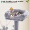imageYITAHOME 708in Cat Tree Tower for Indoor Cats MultiLevel Cat Furniture with Scratching PostsCat Window Padded Plush PerchCozy BasketLadder for Kittens Pet Play House Light GrayLight Gray