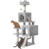 imageYITAHOME 708in Cat Tree Tower for Indoor Cats MultiLevel Cat Furniture with Scratching PostsCat Window Padded Plush PerchCozy BasketLadder for Kittens Pet Play House Light GrayLight Gray