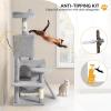 imageYITAHOME 708in Cat Tree Tower for Indoor Cats MultiLevel Cat Furniture with Scratching PostsCat Window Padded Plush PerchCozy BasketLadder for Kittens Pet Play House Light GrayLight Gray