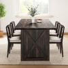 imageYITAHOME 708quot Large Farmhouse Dining Table for 6 to 8 People Rustic Style Wood Dinner Table Rectangular Dining Table for Kitchen Dining Room ampamp Living Room BrownGrey