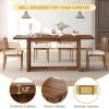 imageYITAHOME 708quot Large Farmhouse Dining Table for 6 to 8 People Rustic Style Wood Dinner Table Rectangular Dining Table for Kitchen Dining Room ampamp Living Room BrownRustic Brown