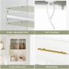 imageYITAHOME 71quot Farmhouse Kitchen Pantry Storage Cabinet with Power Outlet Freestanding Glass Door Display Pantry Hutch with Microwave Stand ampamp Adjustable Shelves ampamp Large Countertop for Home Lvory GreyWhite