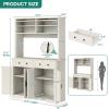imageYITAHOME 71quot Kitchen Pantry Cabinet with Charging Station Tall Farmhouse Kitchen Hutch Cabinets with Microwave Stand and Storage Buffet Pantry Cupboard with Countertop for Dining Room WhiteWhite