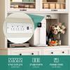 imageYITAHOME 71quot Kitchen Pantry Cabinet with Charging Station Tall Farmhouse Kitchen Hutch Cabinets with Microwave Stand and Storage Buffet Pantry Cupboard with Countertop for Dining Room WhiteWhite