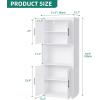 imageYITAHOME 71quot Kitchen Pantry Storage Cabinet with Microwave Stand Tall Farmhouse Kitchen Hutch with LED ampamp Power Outlet Freestanding Cupboard with Door and Shelves for Dining Room White OakWhite Oak