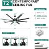 imageYITAHOME 72 Inch Ceiling Fans with Lights and Remote Control for Indoor Reversible Quiet DC Motor 8 Blades with 6 Speed Modern Ceiling Fans for Living Room WhiteMatte Black