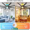 imageYITAHOME 72 Inch Ceiling Fans with Lights and Remote Control for Indoor Reversible Quiet DC Motor 8 Blades with 6 Speed Modern Ceiling Fans for Living Room WhiteBlack  Gold