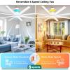 imageYITAHOME 72 Inch Ceiling Fans with Lights and Remote Control for Indoor Reversible Quiet DC Motor 8 Blades with 6 Speed Modern Ceiling Fans for Living Room WhiteWhite
