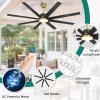 imageYITAHOME 72 Inch Ceiling Fans with Lights and Remote Control for Indoor Reversible Quiet DC Motor 8 Blades with 6 Speed Modern Ceiling Fans for Living Room WhiteBlack  Gold