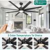 imageYITAHOME 72 Inch Ceiling Fans with Lights and Remote Control for Indoor Reversible Quiet DC Motor 8 Blades with 6 Speed Modern Ceiling Fans for Living Room WhiteMatte Black