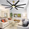 imageYITAHOME 72 Inch Ceiling Fans with Lights and Remote Control for Indoor Reversible Quiet DC Motor 8 Blades with 6 Speed Modern Ceiling Fans for Living Room WhiteBlack  Gold