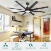 imageYITAHOME 72 Inch Ceiling Fans with Lights and Remote Control for Indoor Reversible Quiet DC Motor 8 Blades with 6 Speed Modern Ceiling Fans for Living Room WhiteMatte Black