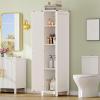 imageYITAHOME 72 Tall Bathroom Cabinet Freestanding Bathroom Storage Cabinets with 4 Doors and Adjustable Shelves and Drawer and 6 Side Shelves Modern Cupboard for Kitchen Pantry Living Room WhiteWhite