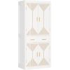 imageYITAHOME 72 Tall Bathroom Cabinet Freestanding Bathroom Storage Cabinets with 4 Doors and Adjustable Shelves and Drawer and 6 Side Shelves Modern Cupboard for Kitchen Pantry Living Room WhiteWhite