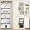 imageYITAHOME 72 Tall Bathroom Cabinet Freestanding Bathroom Storage Cabinets with 4 Doors and Adjustable Shelves and Drawer and 6 Side Shelves Modern Cupboard for Kitchen Pantry Living Room WhiteWhite