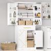 imageYITAHOME 72 Tall Bathroom Cabinet Freestanding Bathroom Storage Cabinets with 4 Doors and Adjustable Shelves and Drawer and 6 Side Shelves Modern Cupboard for Kitchen Pantry Living Room WhiteWhite