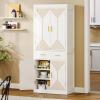 imageYITAHOME 72 Tall Bathroom Cabinet Freestanding Bathroom Storage Cabinets with 4 Doors and Adjustable Shelves and Drawer and 6 Side Shelves Modern Cupboard for Kitchen Pantry Living Room WhiteWhite