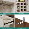 imageYITAHOME 72quot Farmhouse Bar Cabinet with Bottle Rack and Wine Glass Holder Large Kitchen Buffet with Shelves Wine Cabinet with 3 DrawersCoffee Bar Sideboard with LED Lights Off WhiteWalnut GrainWhite Walnut