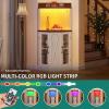 imageYITAHOME 72quot Farmhouse Corner Bar Cabinet with LED Lights ampamp Glass Door Wine Cabinet with Glass Holder 6Tiers Liquor Bar Cabinet for Home Kitchen ampamp Living Room Dark Rustic OakWhite Walnut