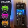 imageYITAHOME 72quot Farmhouse Corner Bar Cabinet with LED Lights ampamp Glass Door Wine Cabinet with Glass Holder 6Tiers Liquor Bar Cabinet for Home Kitchen ampamp Living Room Dark Rustic OakRustic Dark Oak