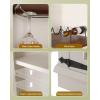 imageYITAHOME 72quot Farmhouse Corner Bar Cabinet with LED Lights ampamp Glass Door Wine Cabinet with Glass Holder 6Tiers Liquor Bar Cabinet for Home Kitchen ampamp Living Room Dark Rustic OakWhite Walnut