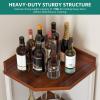 imageYITAHOME 72quot Farmhouse Corner Bar Cabinet with LED Lights ampamp Glass Door Wine Cabinet with Glass Holder 6Tiers Liquor Bar Cabinet for Home Kitchen ampamp Living Room Dark Rustic OakWhite Walnut