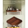imageYITAHOME 72quot Farmhouse Corner Bar Cabinet with LED Lights ampamp Glass Door Wine Cabinet with Glass Holder 6Tiers Liquor Bar Cabinet for Home Kitchen ampamp Living Room Dark Rustic OakWhite Walnut