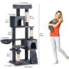 imageYITAHOME 75in Cat Tree Tower for Indoor Cats MultiLevel Cat Furniture with Scratching Posts Cat Caves Padded Perch Cozy Hammock Ladder and Plush Balls for Kittens Pet Play House Dark GrayDark Gray