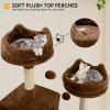 imageYITAHOME 75in Cat Tree Tower for Indoor Cats MultiLevel Cat Furniture with Scratching Posts Cat Caves Padded Perch Cozy Hammock Ladder and Plush Balls for Kittens Pet Play House Dark GrayBlack