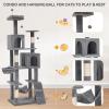 imageYITAHOME 75in Cat Tree Tower for Indoor Cats MultiLevel Cat Furniture with Scratching Posts Cat Caves Padded Perch Cozy Hammock Ladder and Plush Balls for Kittens Pet Play House Dark GrayLight Gray