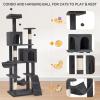 imageYITAHOME 75in Cat Tree Tower for Indoor Cats MultiLevel Cat Furniture with Scratching Posts Cat Caves Padded Perch Cozy Hammock Ladder and Plush Balls for Kittens Pet Play House Dark GrayDark Gray