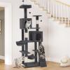 imageYITAHOME 75in Cat Tree Tower for Indoor Cats MultiLevel Cat Furniture with Scratching Posts Cat Caves Padded Perch Cozy Hammock Ladder and Plush Balls for Kittens Pet Play House Dark GrayDark Gray