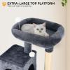 imageYITAHOME 75in Cat Tree Tower for Indoor Cats MultiLevel Cat Furniture with Scratching Posts Cat Caves Padded Perch Cozy Hammock Ladder and Plush Balls for Kittens Pet Play House Dark GrayDark Gray