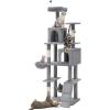 imageYITAHOME 75in Cat Tree Tower for Indoor Cats MultiLevel Cat Furniture with Scratching Posts Cat Caves Padded Perch Cozy Hammock Ladder and Plush Balls for Kittens Pet Play House Dark GrayLight Gray