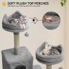 imageYITAHOME 75in Cat Tree Tower for Indoor Cats MultiLevel Cat Furniture with Scratching Posts Cat Caves Padded Perch Cozy Hammock Ladder and Plush Balls for Kittens Pet Play House Dark GrayLight Gray