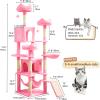 imageYITAHOME 75in Cat Tree Tower for Indoor Cats MultiLevel Cat Furniture with Scratching Posts Cat Caves Padded Perch Cozy Hammock Ladder and Plush Balls for Kittens Pet Play House Dark GrayPink