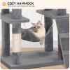 imageYITAHOME 75in Cat Tree Tower for Indoor Cats MultiLevel Cat Furniture with Scratching Posts Cat Caves Padded Perch Cozy Hammock Ladder and Plush Balls for Kittens Pet Play House Dark GrayLight Gray