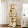 imageYITAHOME 75in Cat Tree Tower for Indoor Cats MultiLevel Cat Furniture with Scratching Posts Cat Caves Padded Perch Cozy Hammock Ladder and Plush Balls for Kittens Pet Play House Dark GrayBeige