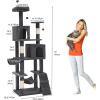 imageYITAHOME 75in Cat Tree Tower for Indoor Cats MultiLevel Cat Furniture with Scratching Posts Cat Caves Padded Perch Cozy Hammock Ladder and Plush Balls for Kittens Pet Play House Dark GrayDark Gray