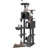 imageYITAHOME 75in Cat Tree Tower for Indoor Cats MultiLevel Cat Furniture with Scratching Posts Cat Caves Padded Perch Cozy Hammock Ladder and Plush Balls for Kittens Pet Play House Dark GrayDark Gray
